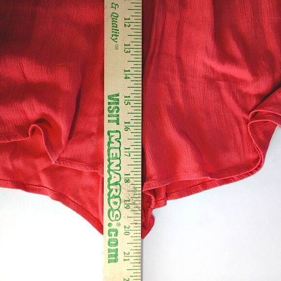 Forever 21 Stretch Crepe Babydoll Romper L Smocked Buttons Adjustable Straps Y2K - Picture 8 of 9